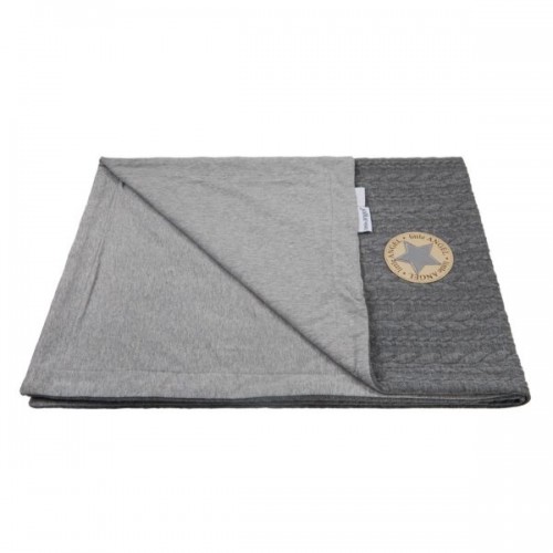 Obojstranná copánková deka sivá/sivý melír 